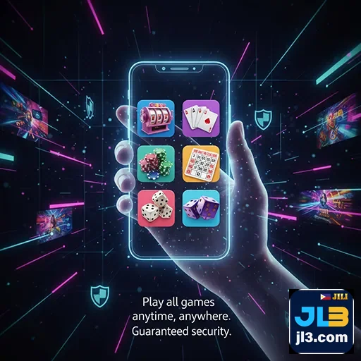 User enjoying the mobile app jl3 on a smartphone - jl3